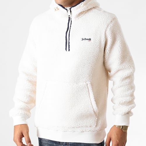 Sweat Col Zippé Capuche Swandric Ecru