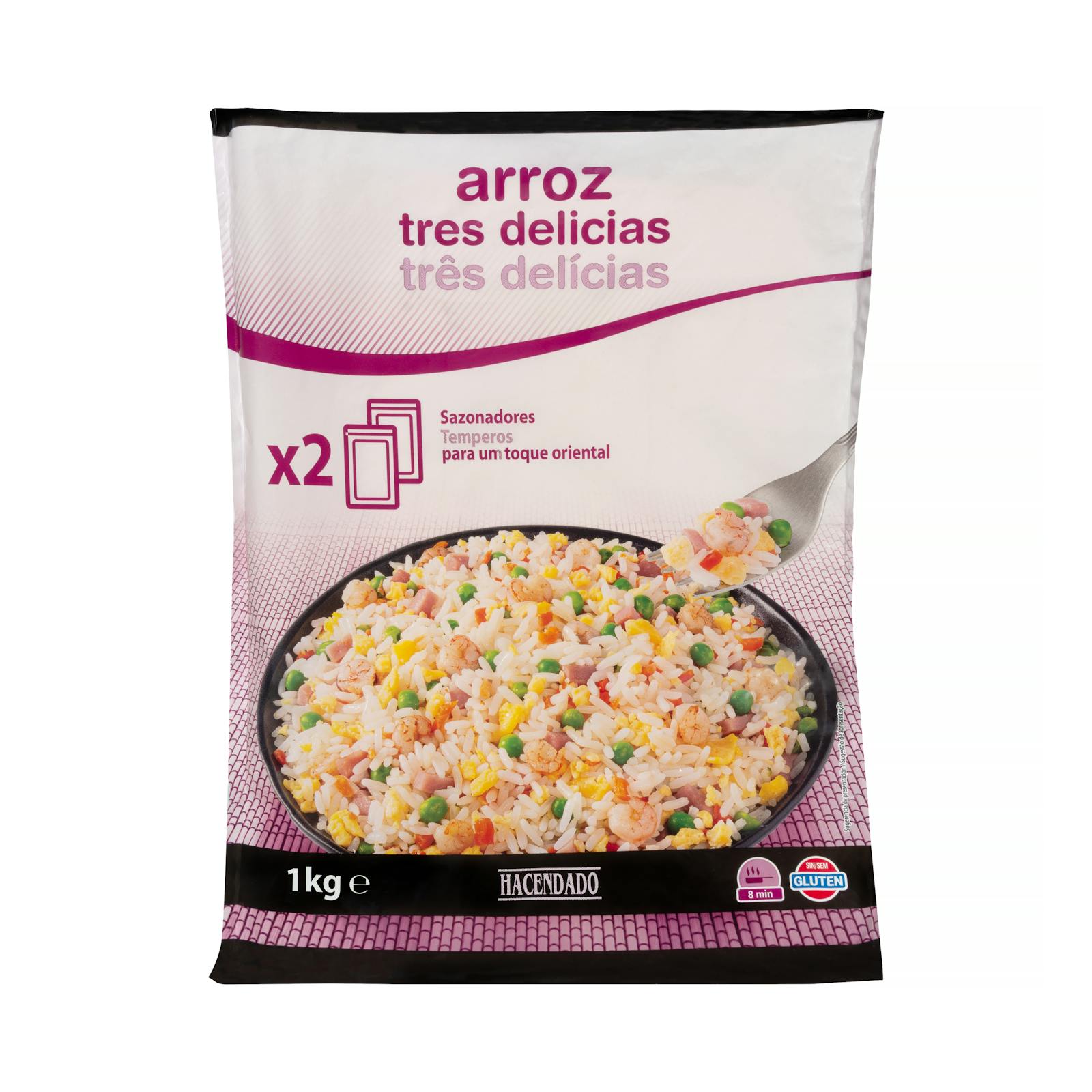 Riz aux trois délices ultra surgelé Hacendado