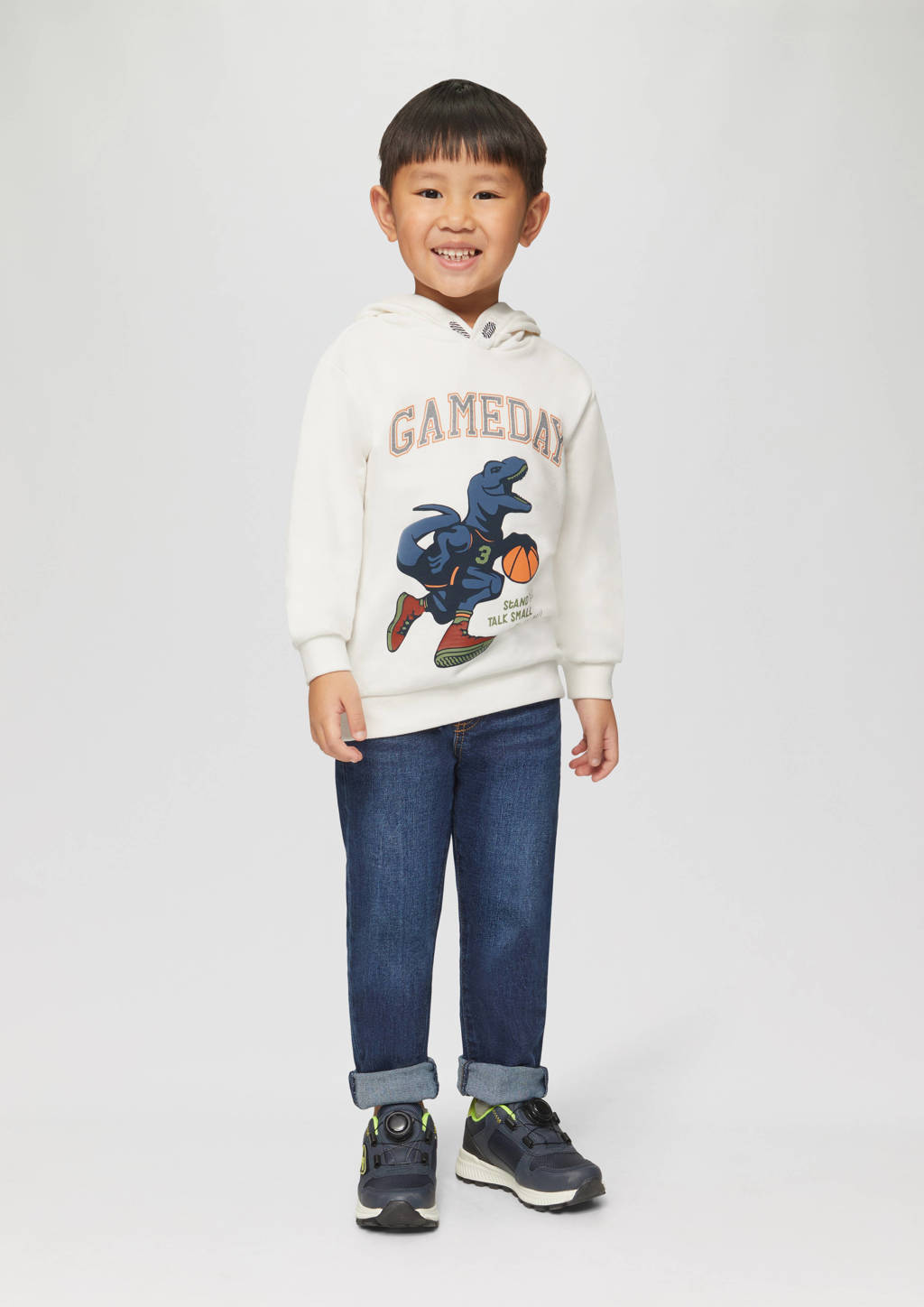 s.Oliver hoodie met printopdruk wit