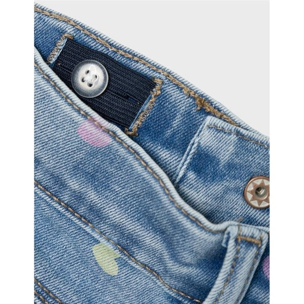 Køb Name it Medium Blue Denim Hearts Bella Mom Jeans