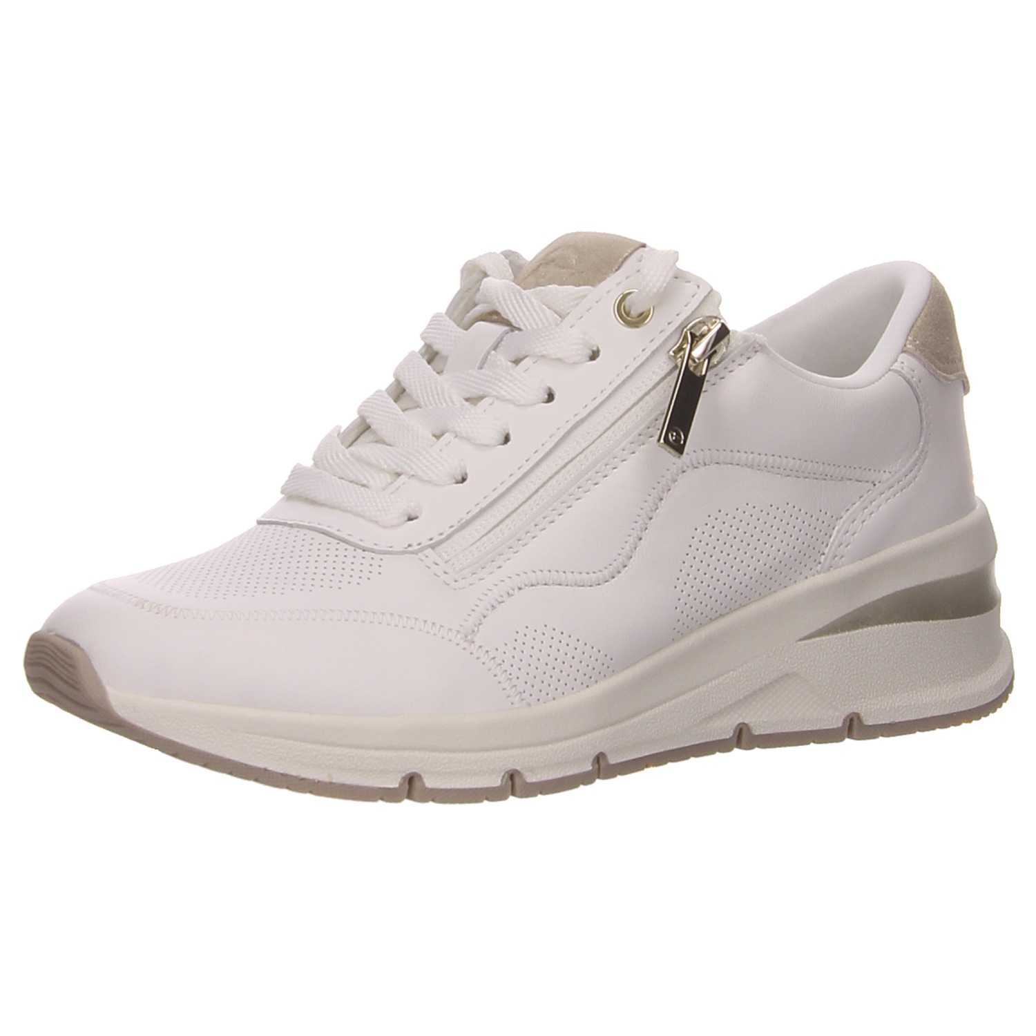 Tamaris Damen Schnürhalbschuhe weiss/weiss kombi