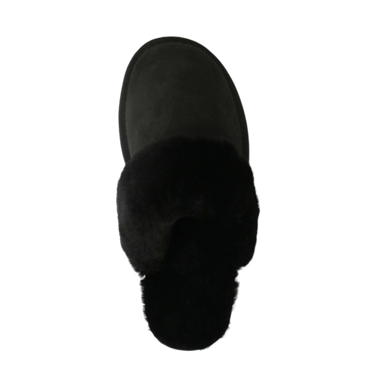 Manfield suède pantoffels zwart