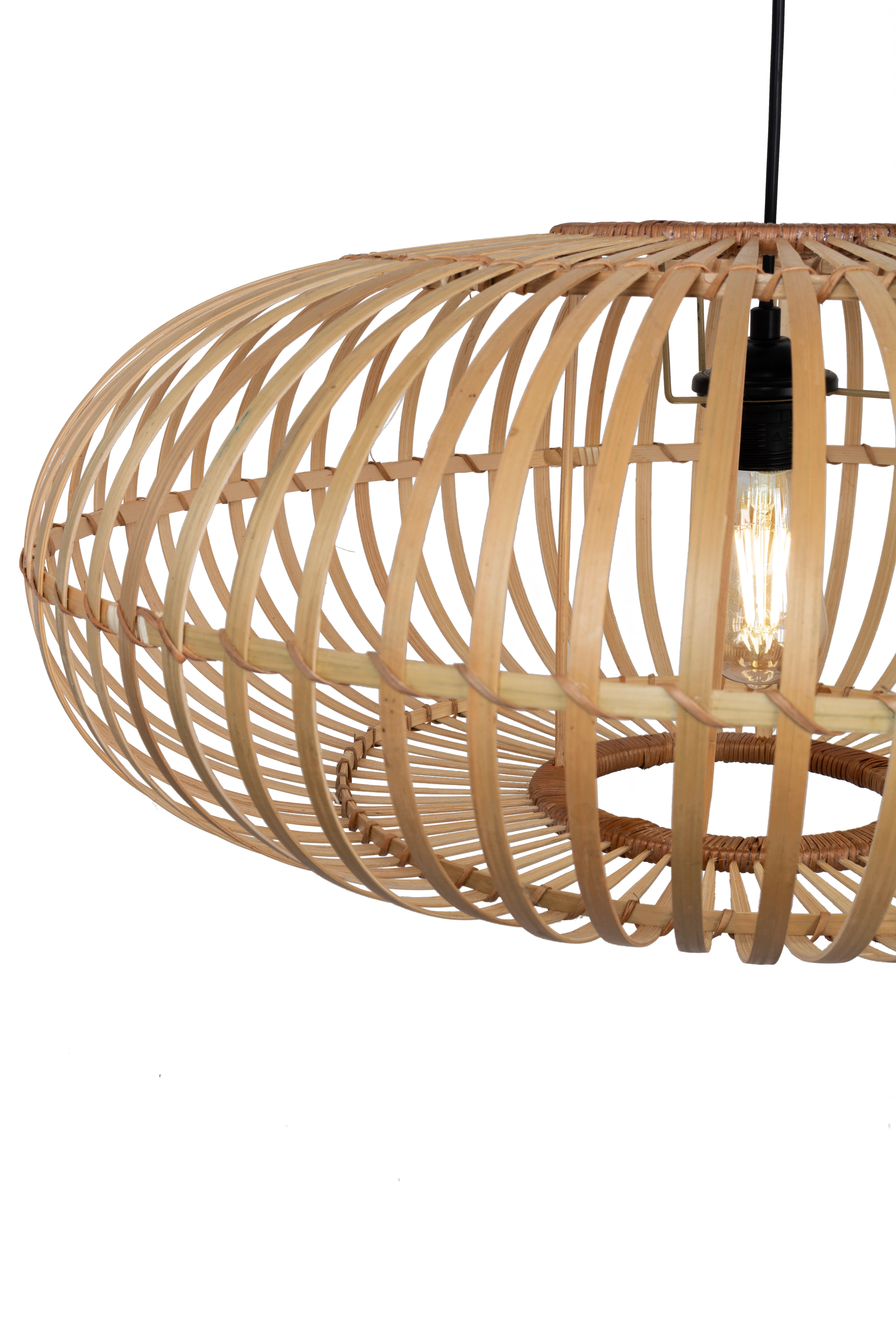 Abat-jour pour suspension - lou - bambou - naturel - cezare - ø68cm