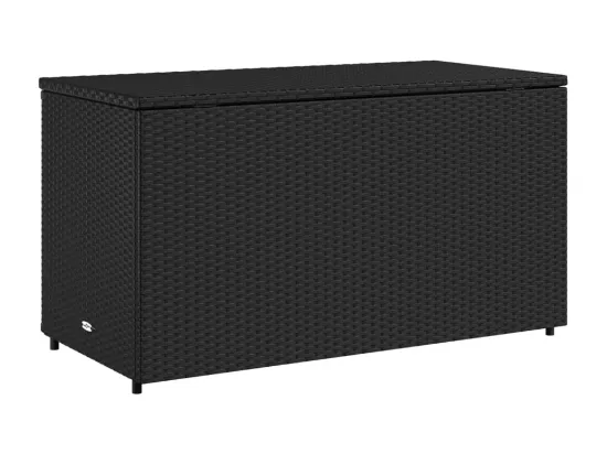 Armoire de rangement jardin noir 110x55x60,5 cm résine tressée