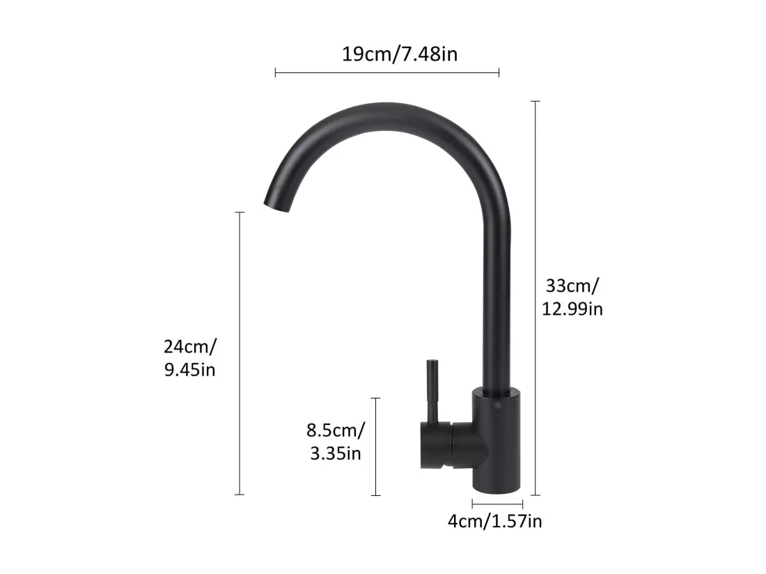 NETTLIFE robinet de cuisine robinet haute pression robinet d'évier de cuisine en acier inoxydable pivotant à 360°