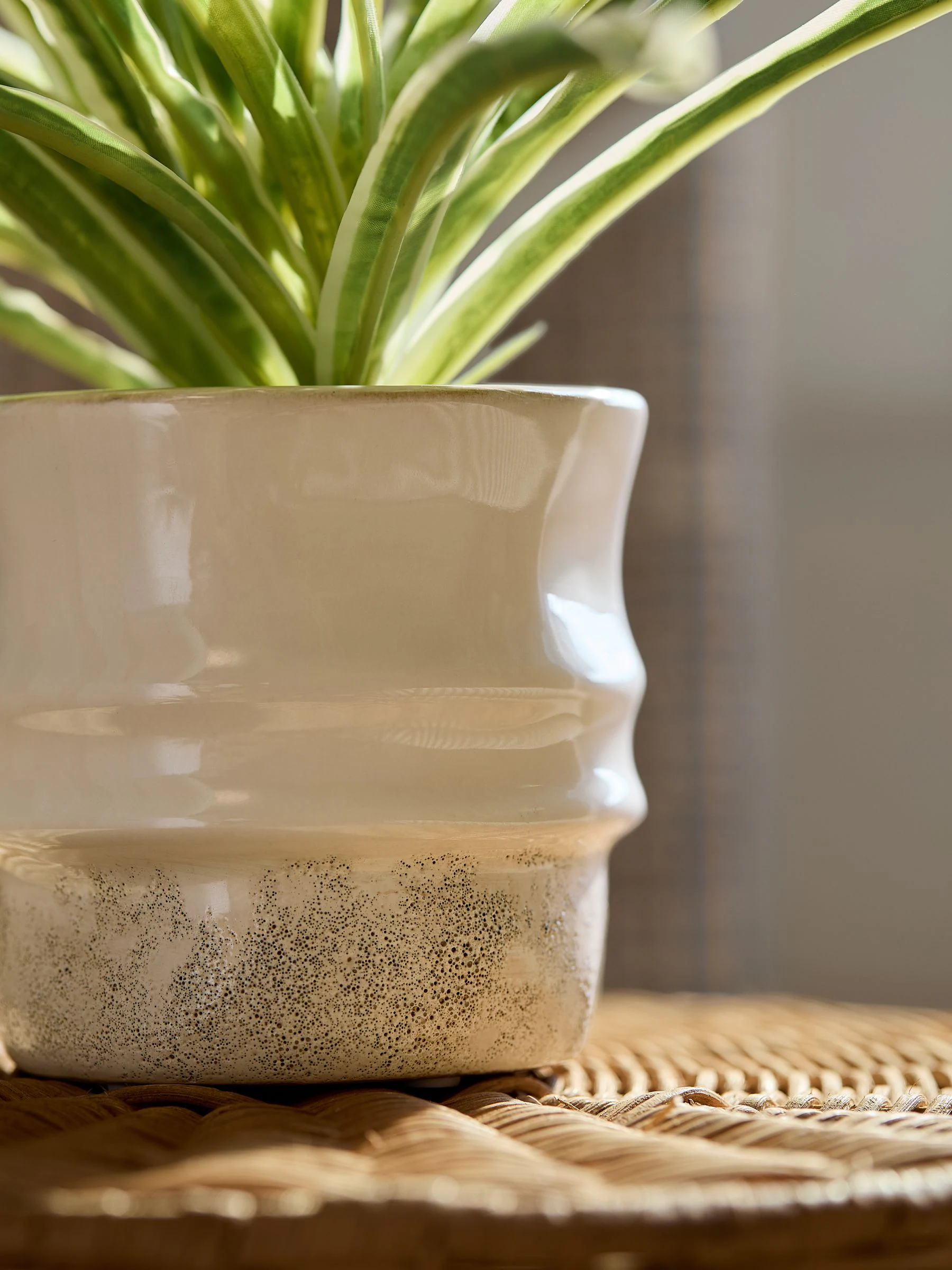 Artificial Spider Plant In Ceramic Pot