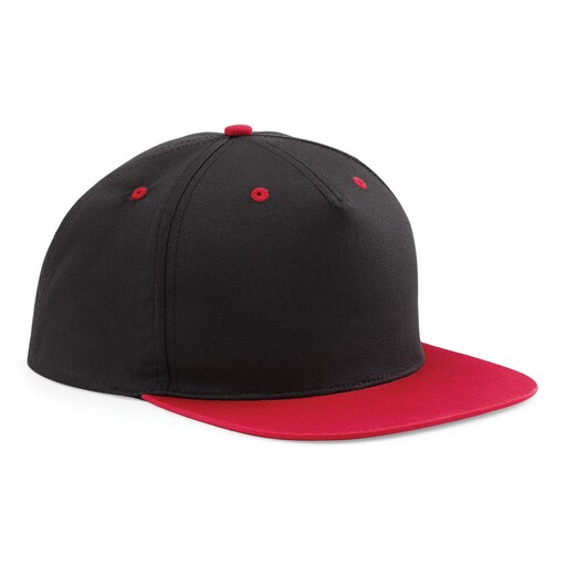 Boné/Viseira Beechfield Snapback, 2 cores, 5 painéis (pacote com 2)