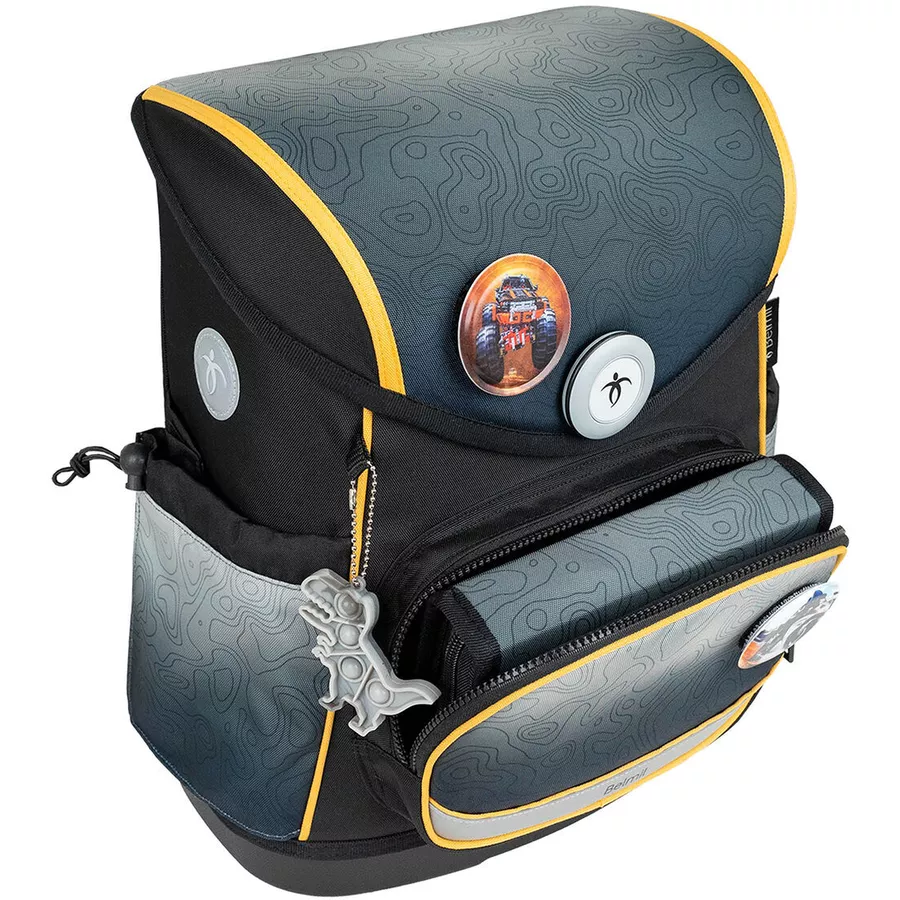 Belmil Schulranzen Premium Compact Plus Set 5-teilig Black Grey