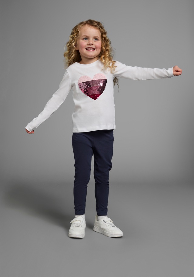 KIDSWORLD Langarmshirt », mit Paillettenherz zum Wenden«, Langarm,  Basic-Passform,  mit glitzernden Pailletten