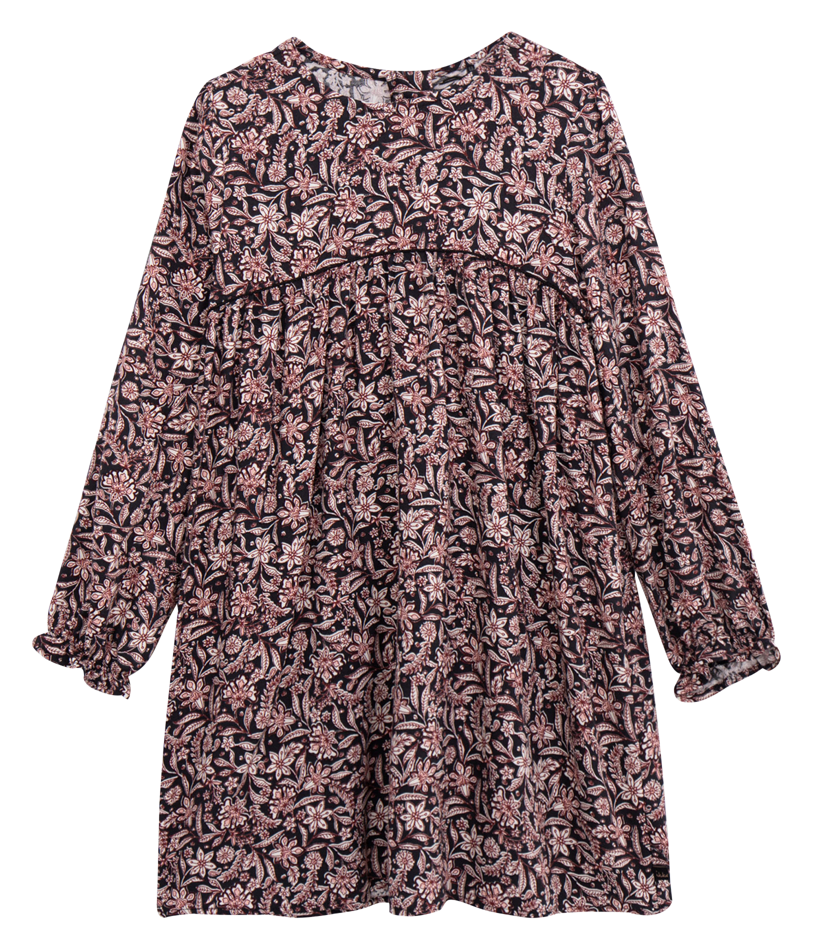 Robe courte imprimée floral | Noir