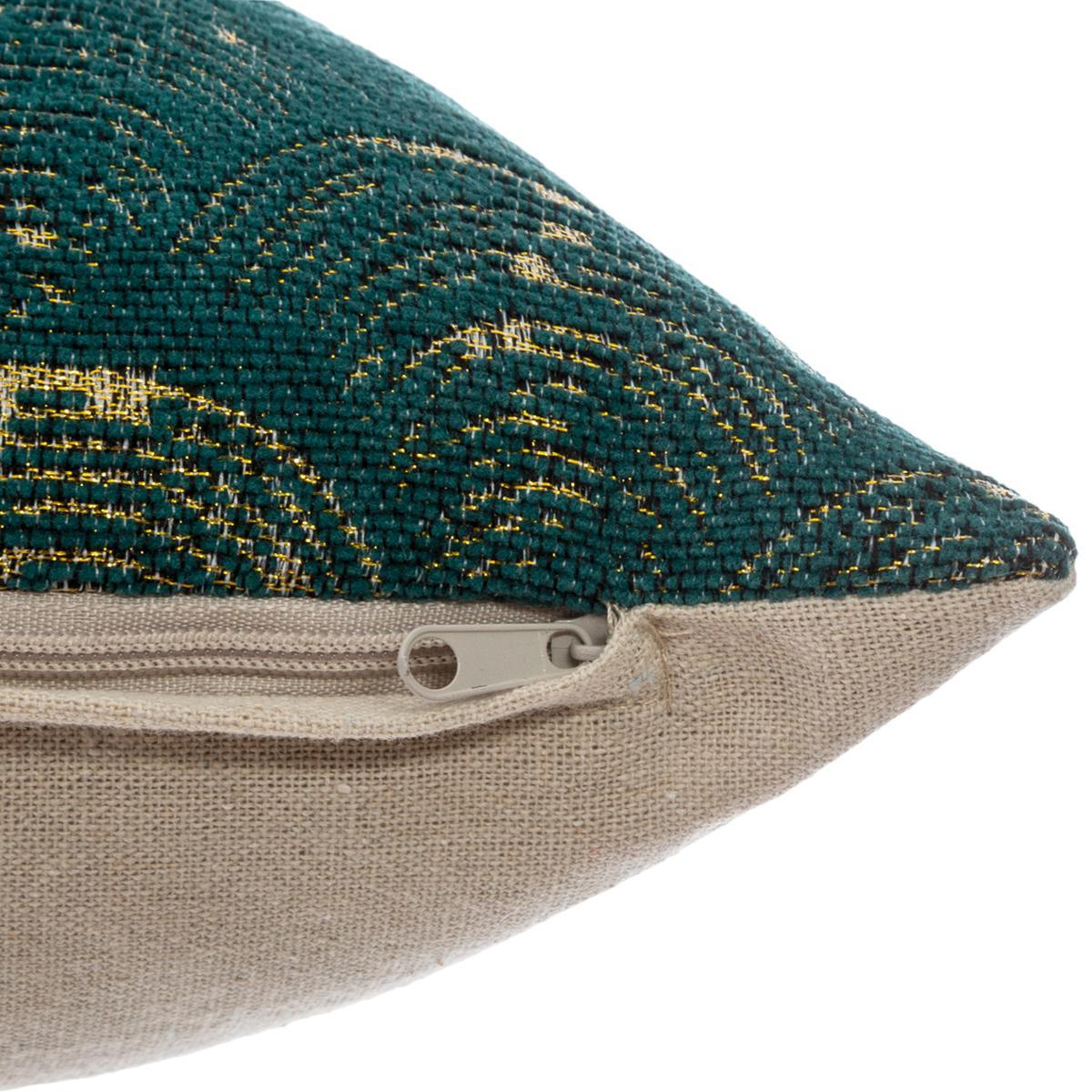 HOUSSE COUSSIN CHENILLE ART DECO VERT 40X40CM