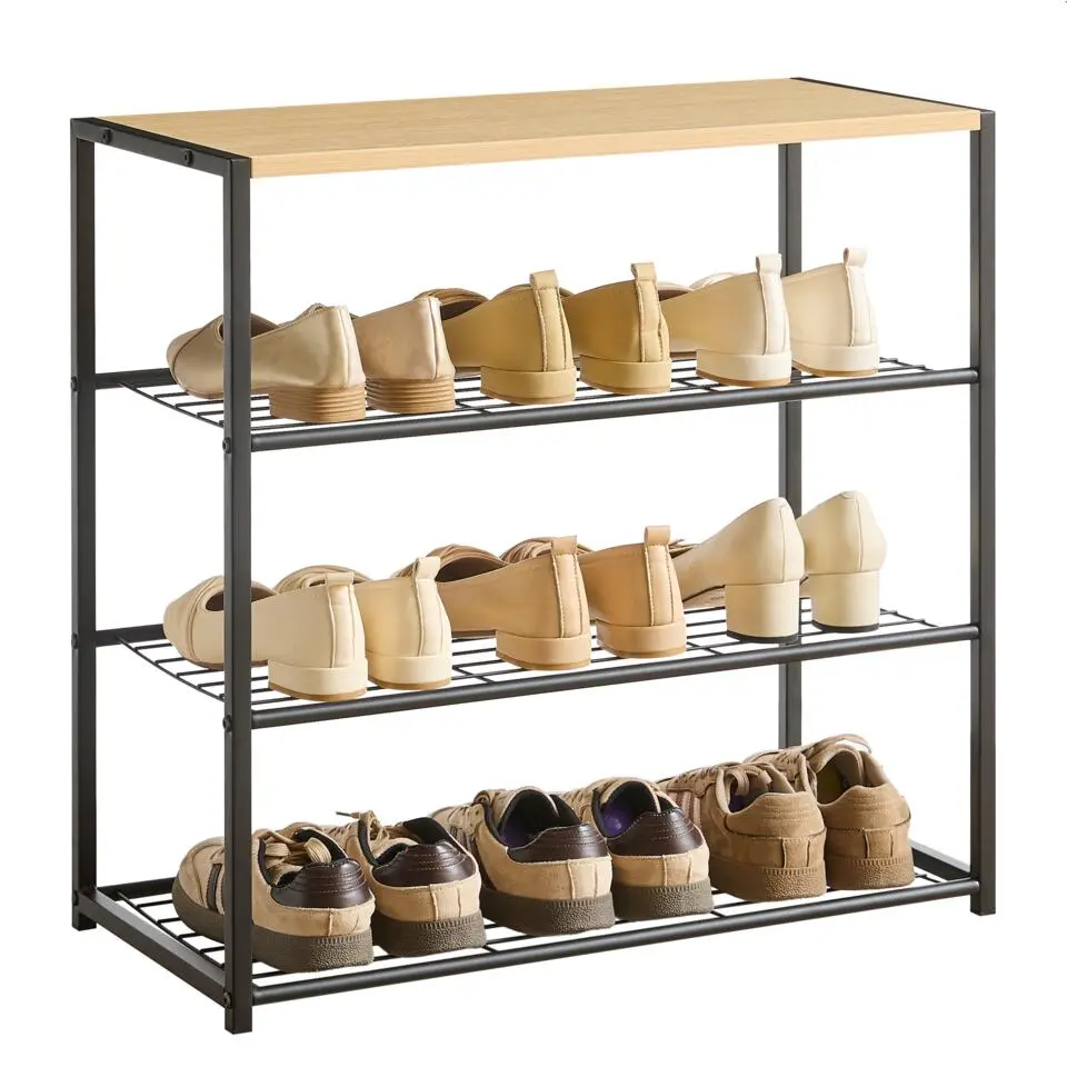 Schoenenrek voor 9 Paar Schoenen met Houten Plank