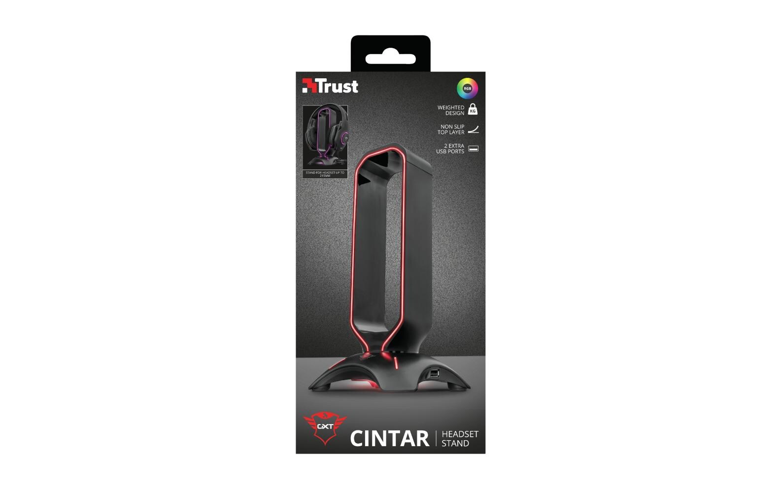 Kopfhörerständer GXT 265 Cintar RGB SchwarzGaming-Headset Ständer mit RGB-Beleuchtung