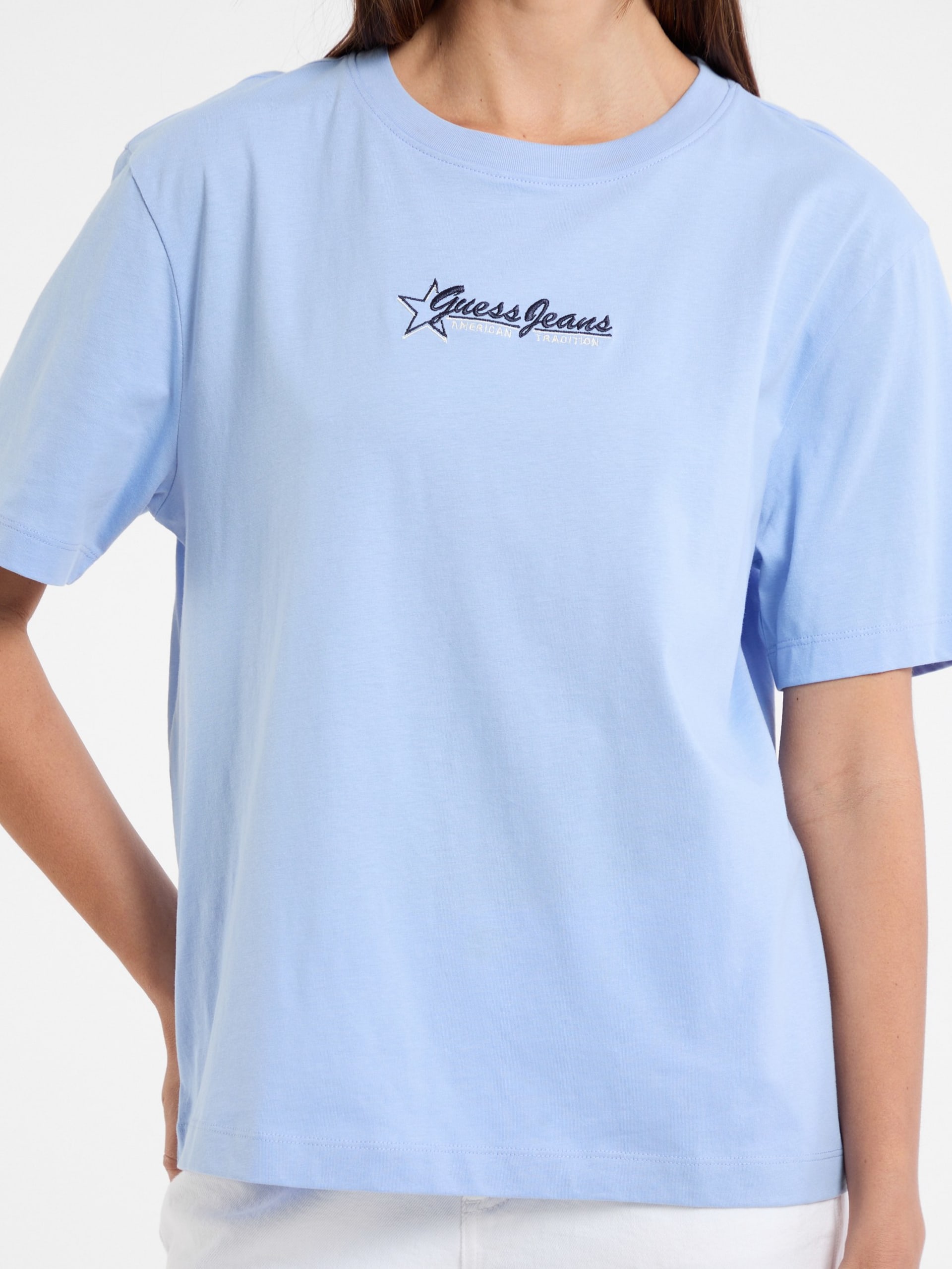 Camiseta de gola redonda estampada