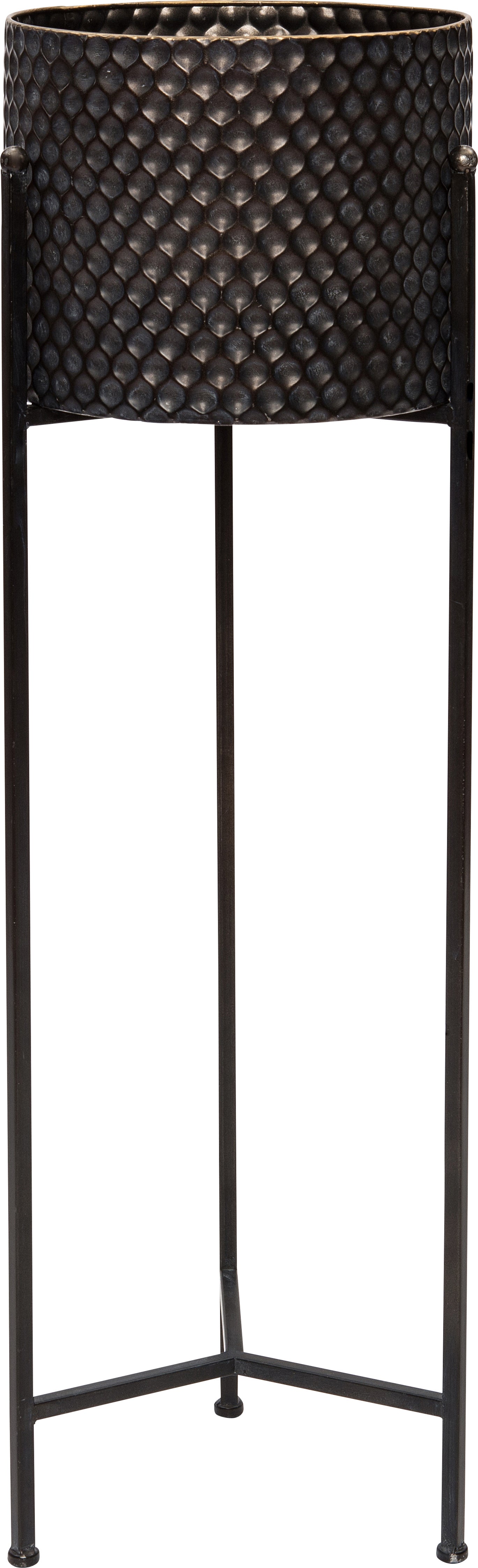 Intratuin bloempot op poten Nela 32 x 30,5 x 102 cm zwart / goud