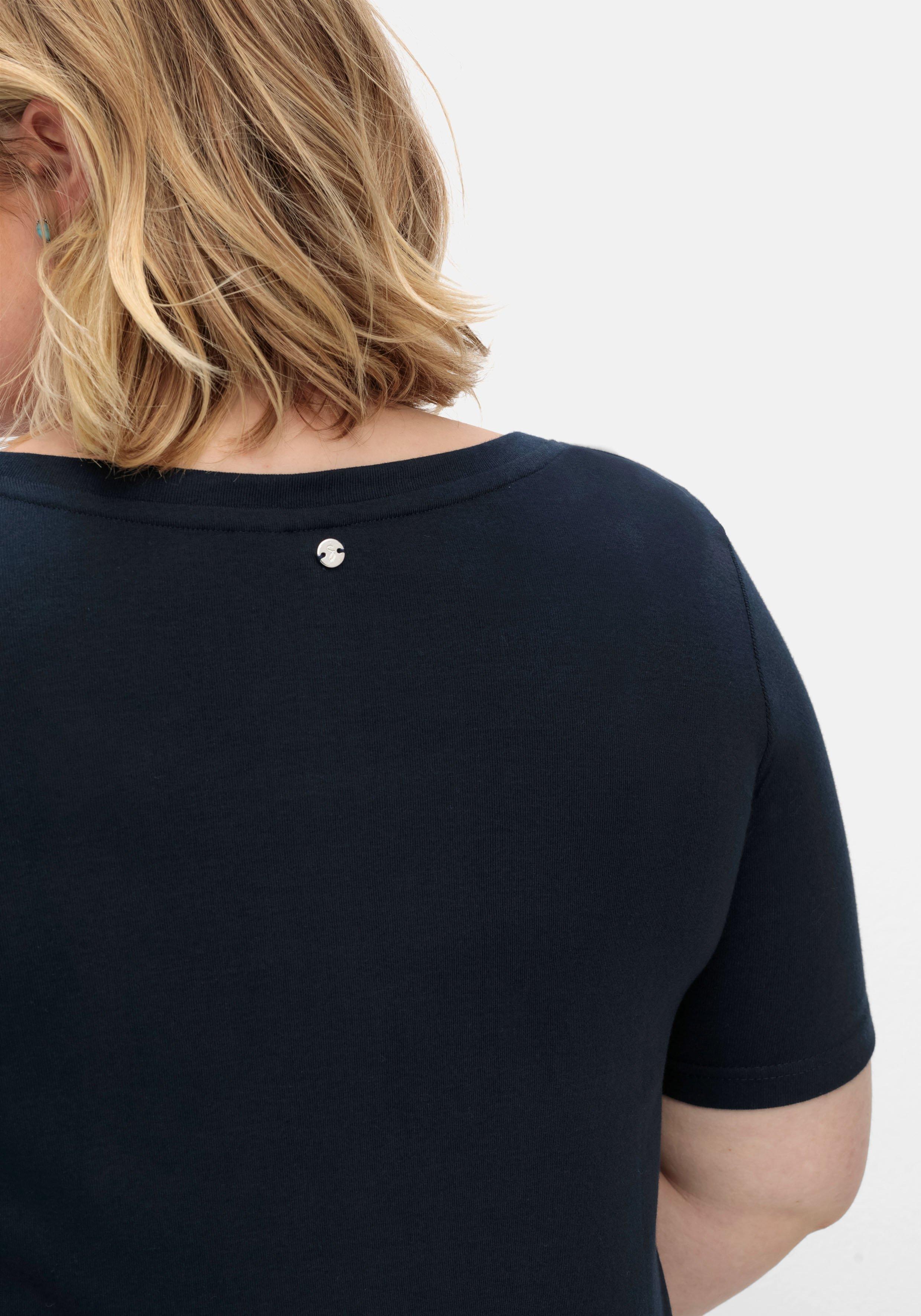 Fein geripptes T-Shirt mit Frontdruck