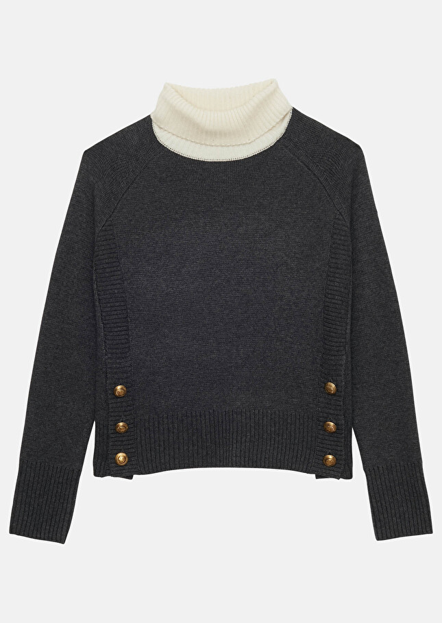Pull Praguegris en laine