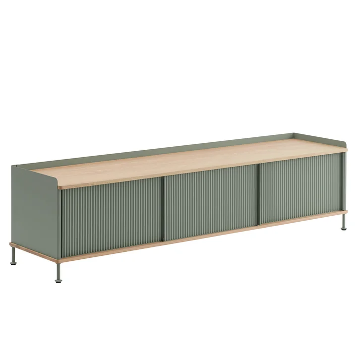 Muuto - Enfold Sideboard, 186 x 48 cm, Eiche / dusty green