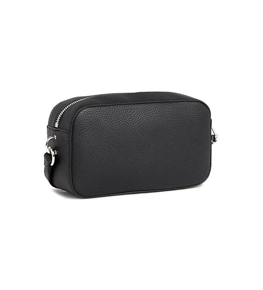 Bolsa Tommy Hilfiger TH Emblem com alça de ombro, preta