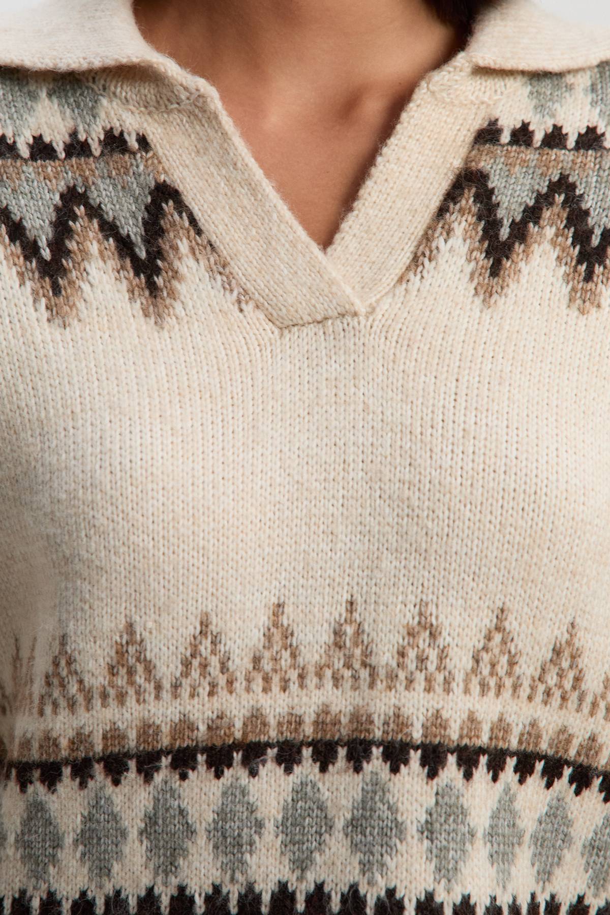 KarenMillen synthétiquell Tricoté Col V Motif Fairisle