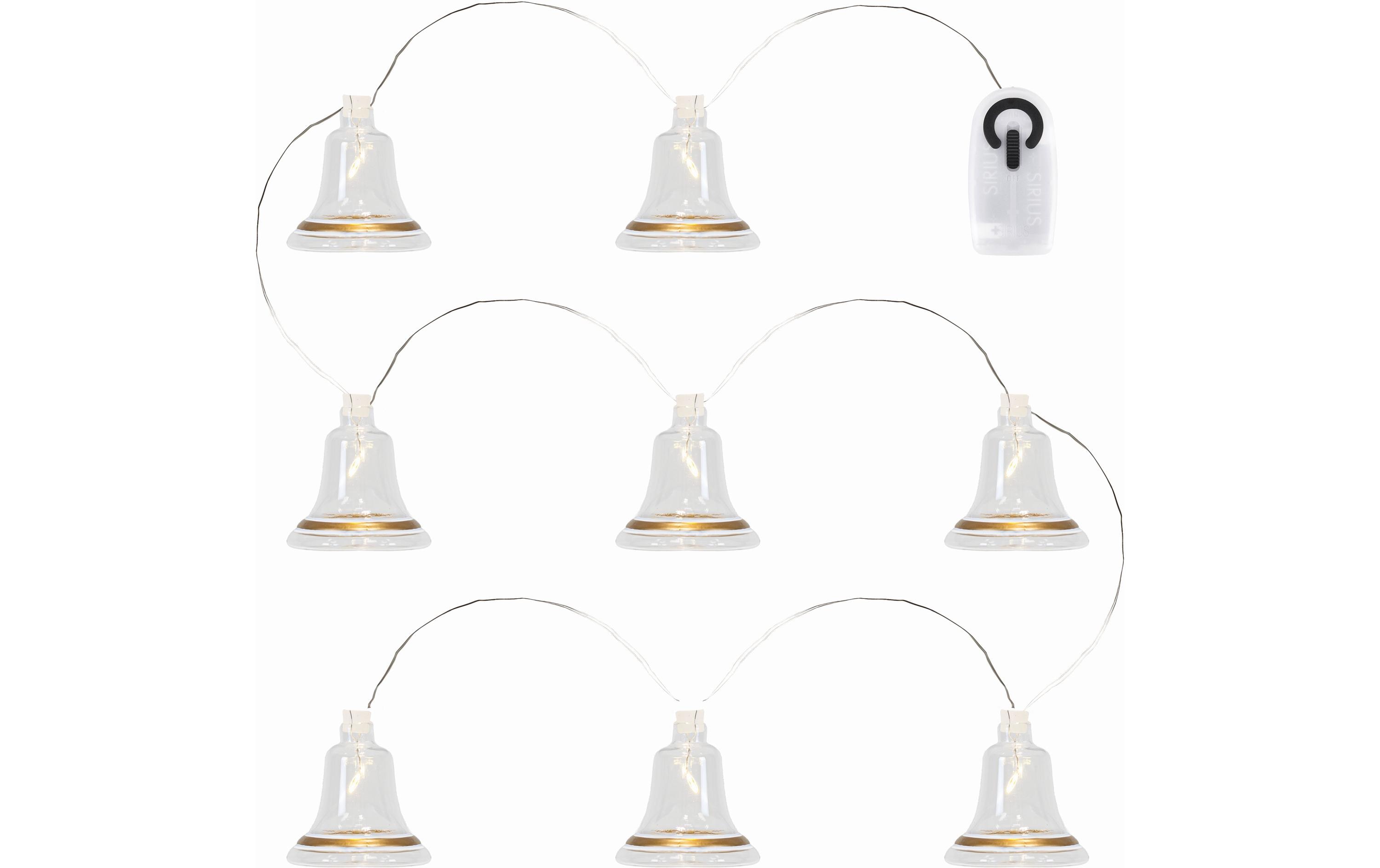 Weihnachtslichterkette Tiffany Glocke, 8 Lampen, GoldLichterkette mit 8 Lämpchen aus Glas