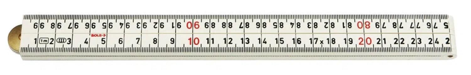 Sola HK 1/4/ W12 Timmermans duimstok kunststof 100cm - 53035401