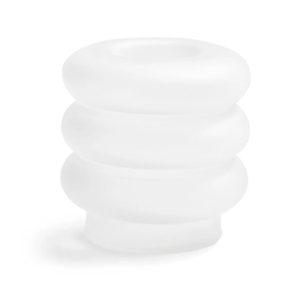 Bougeoir anneau blanc Ø9xH8,5cm