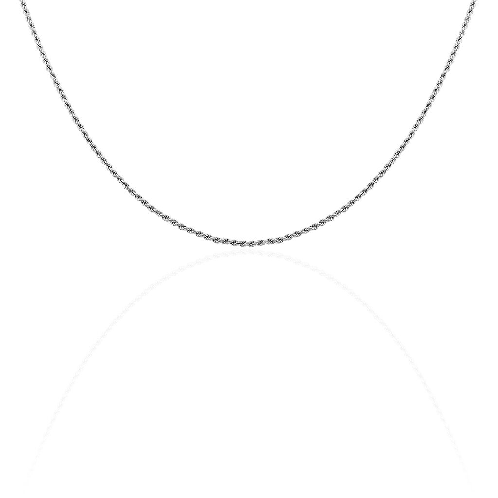 Collier Cacilda Maille Corde Argent Blanc