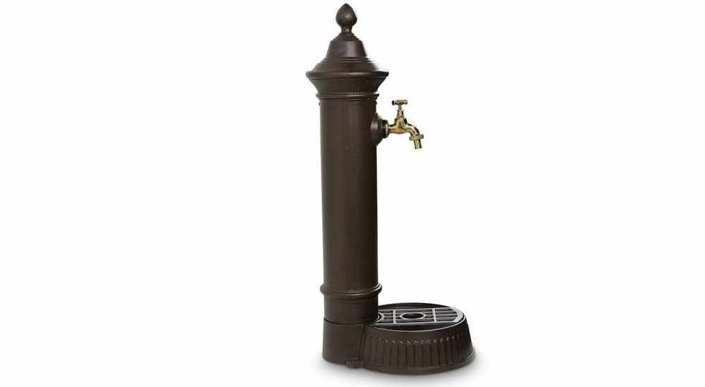 Fontaine de jardin aluminium marron 26x32x72cm