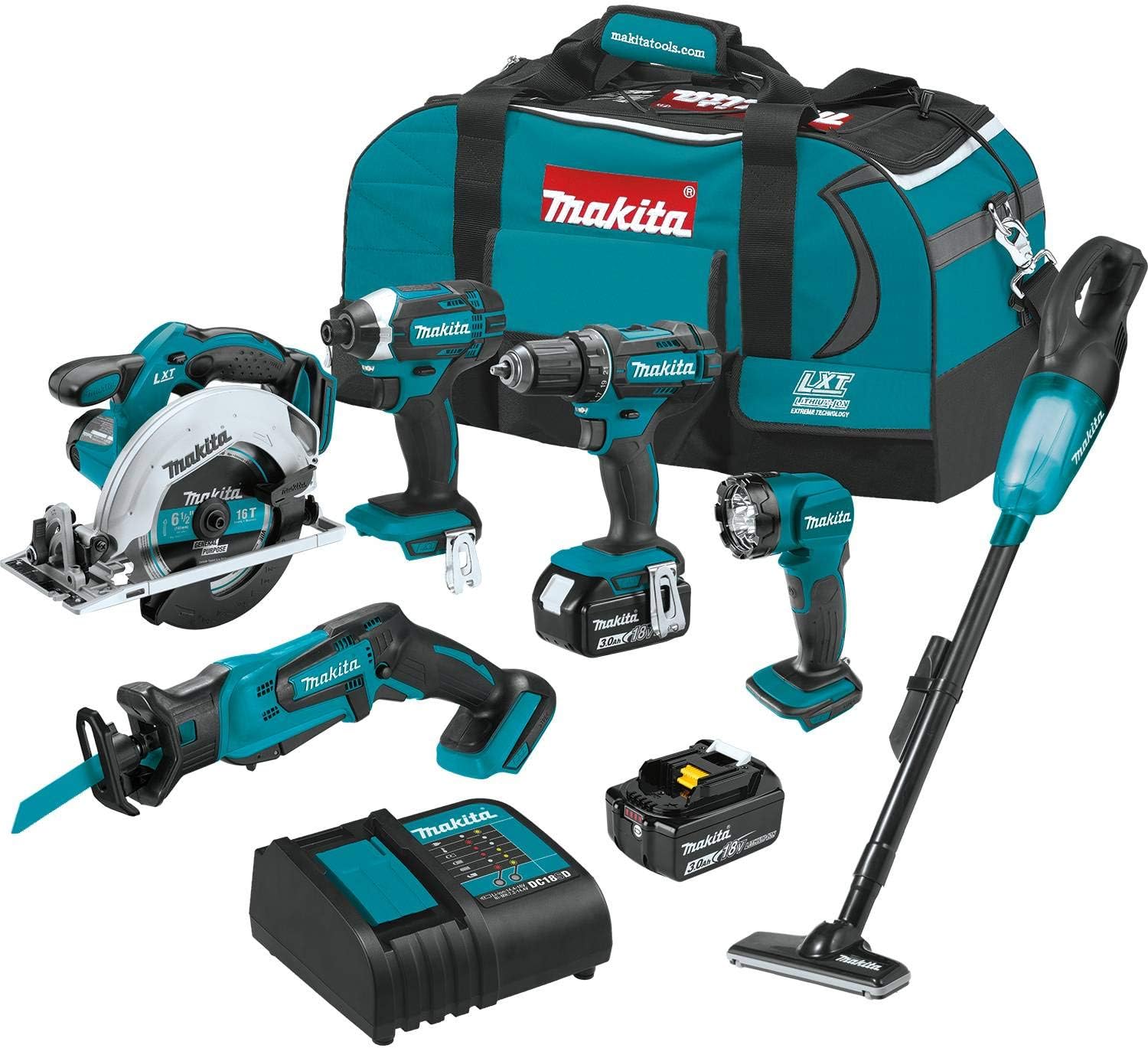Makita XT614SX1 18V LXT&reg; Lithium-Ion Cordless 6-Pc. Combo Kit (3.0Ah)