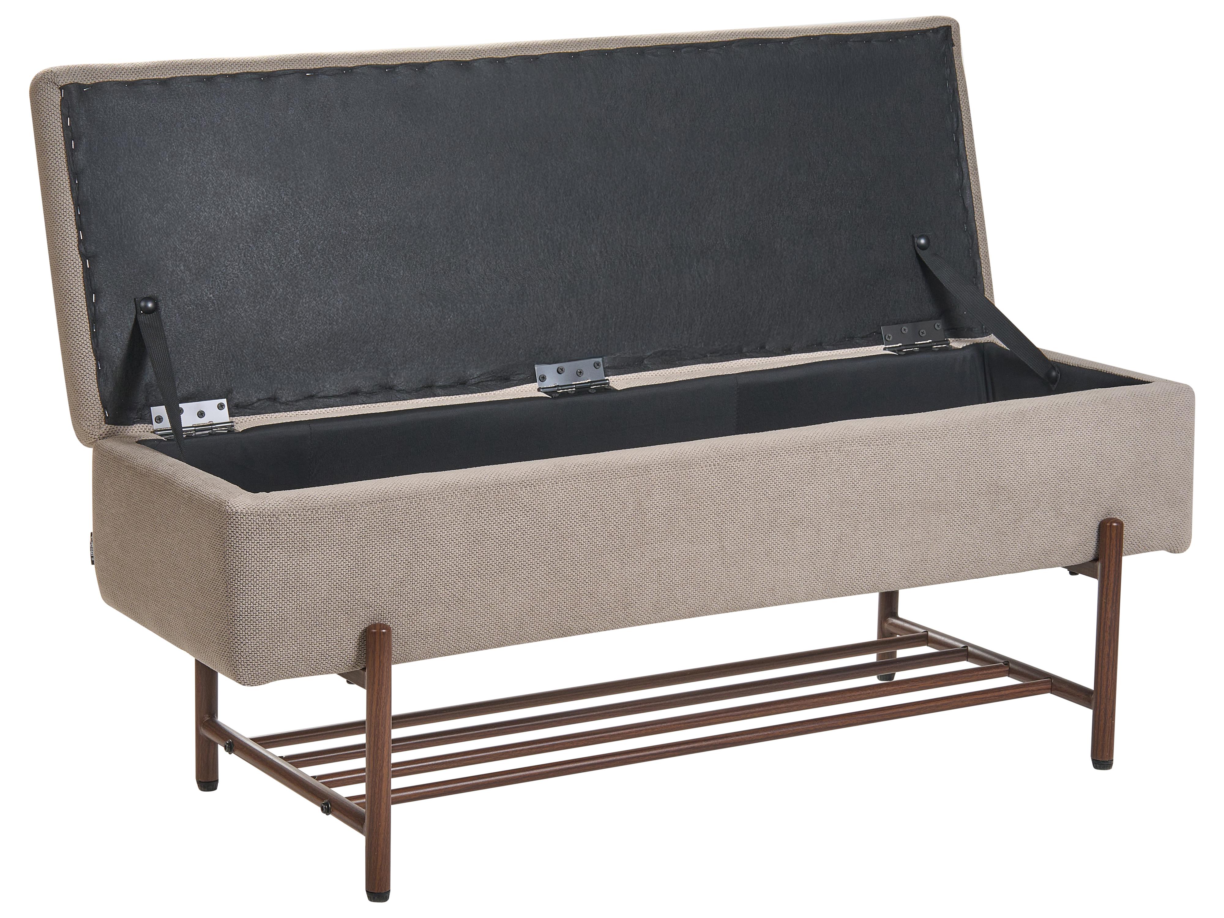Schoenenbankje VAIL Stof 115 cm 40 cm met opbergruimte Taupe