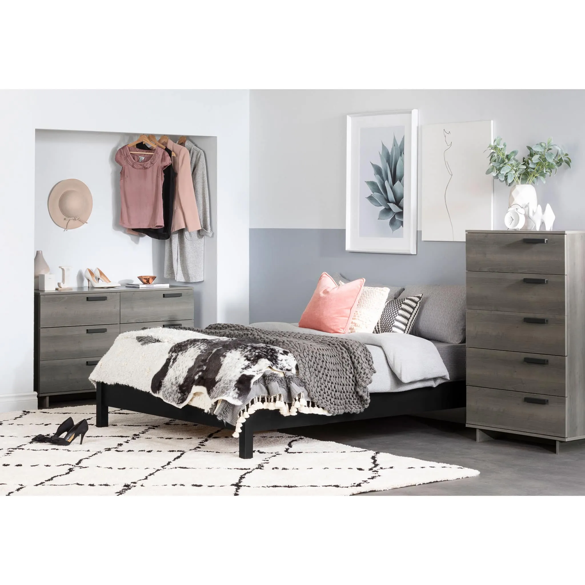 South Shore Commode 5 tiroirs - Cavalleri Érable cendré
