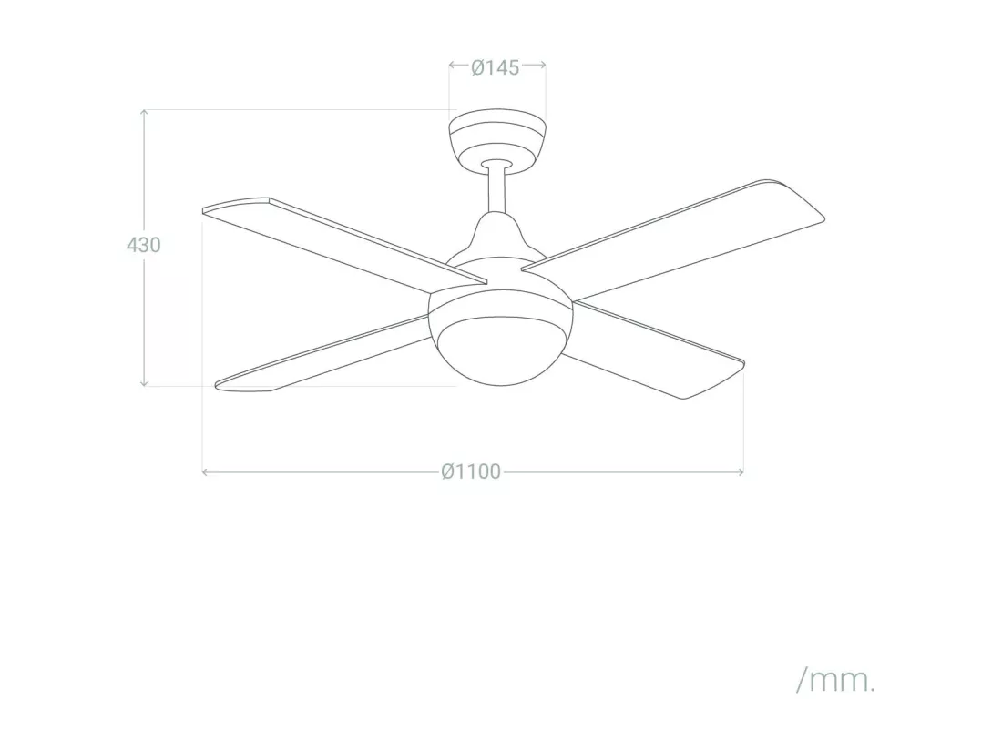 Ventilateur de Plafond Navy Nickel 110cm Nickel