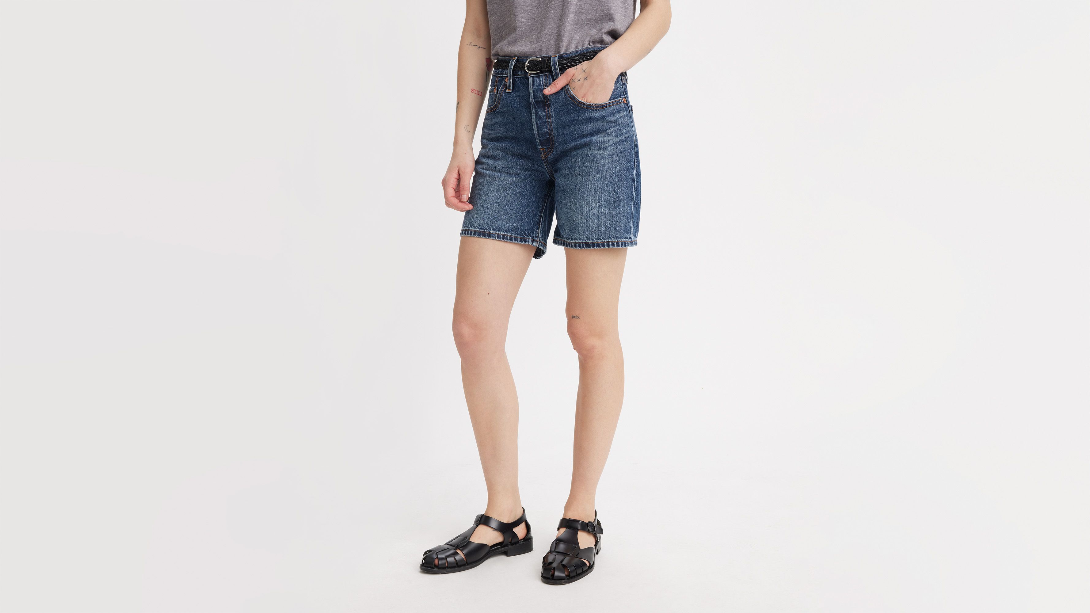 Short 501® mi-cuisse Lightweight - Crossing Canvas Ltw - Bleu