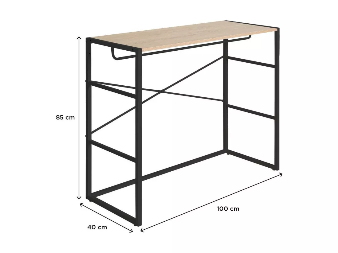 Portant vêtements sous combles penderie noir L100 x H85 cm