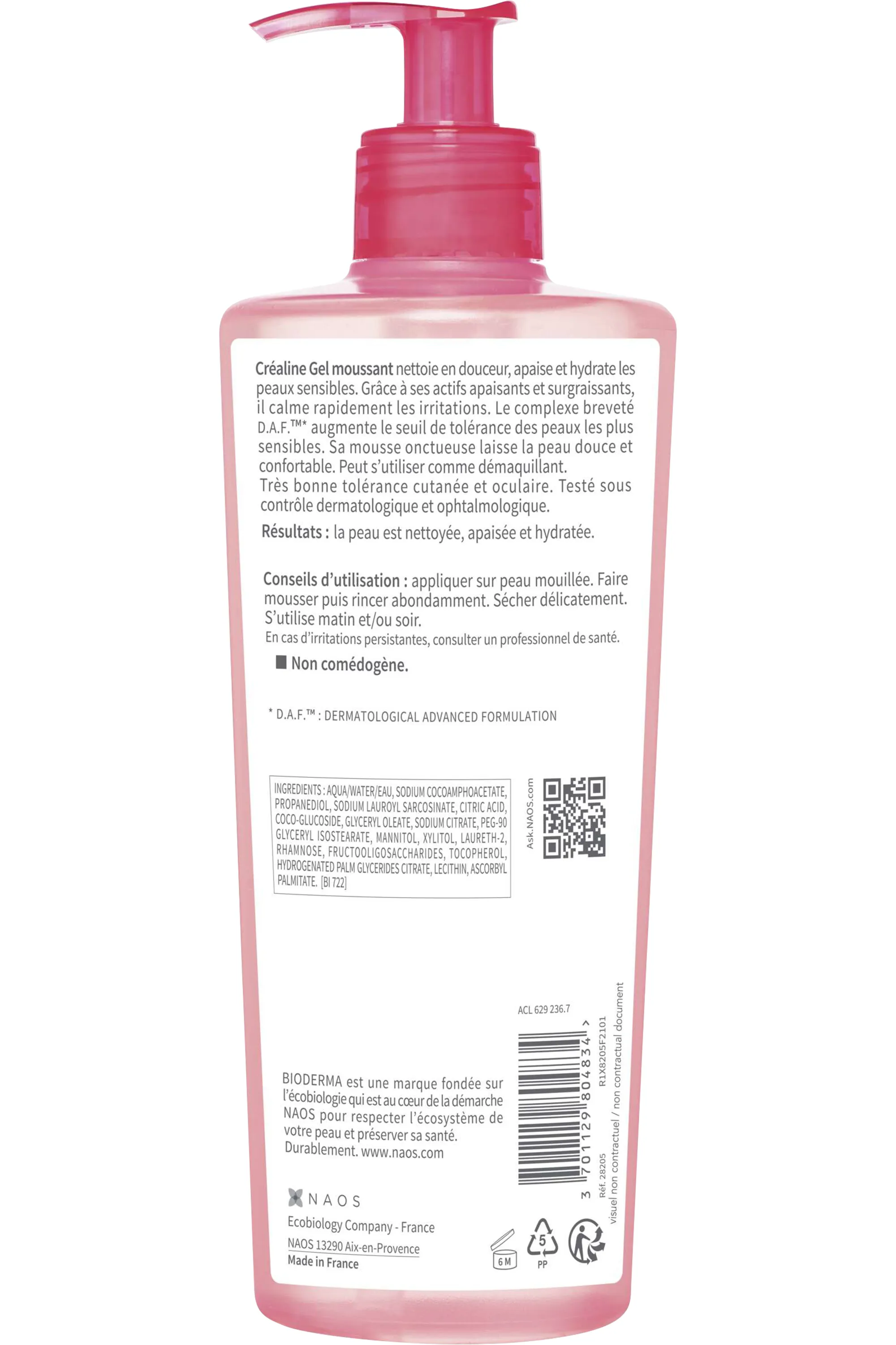 Bioderma Gel moussant nettoyant apaisant micellaire Créaline-100 ml