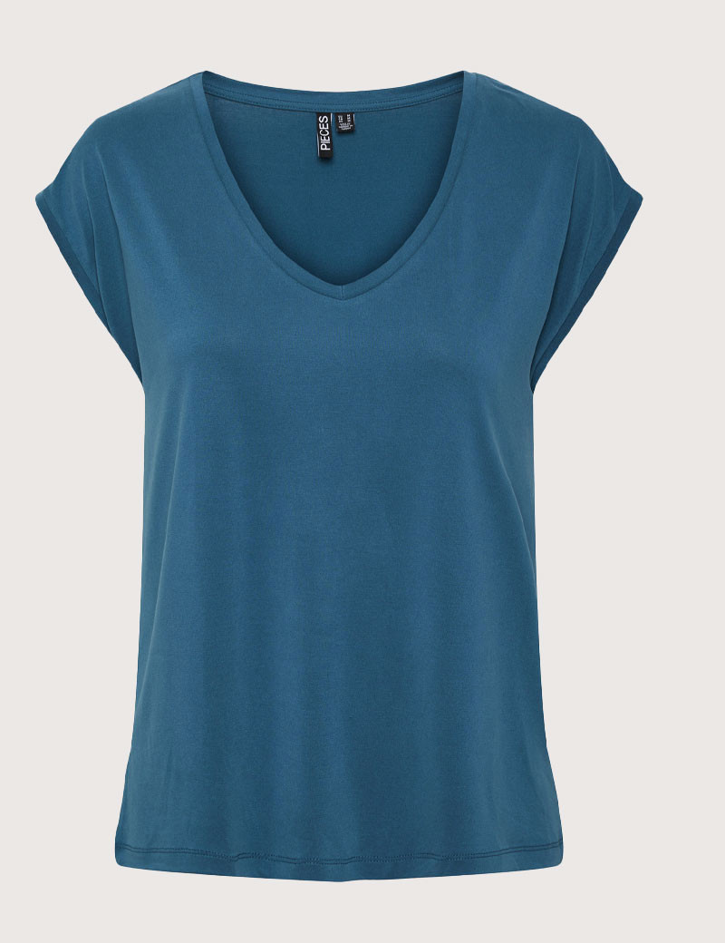 PIECES T-SHIRT BASIQUE KAMALA BLEU LAGON