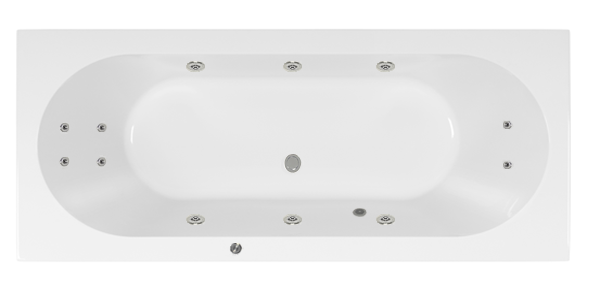 Lambini Designs Round bubbelbad 170x75cm elektronisch 6 4 2 hydrojets RVS