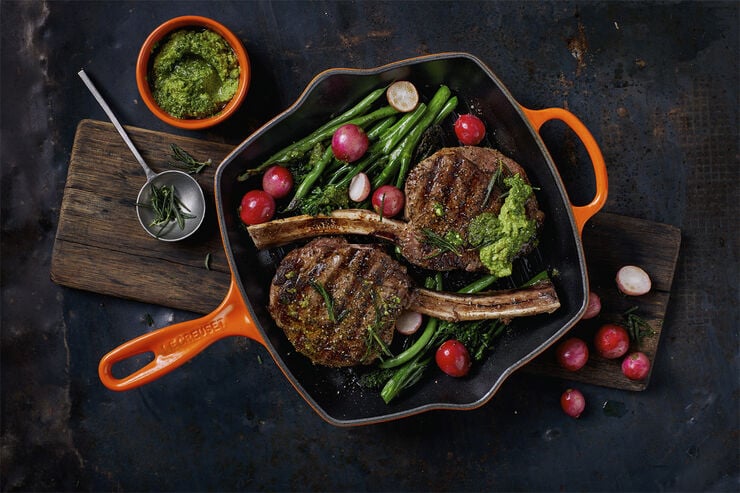 Le Creuset Kvadratisk Grillpande 26 cm Volcanic Volcanic
