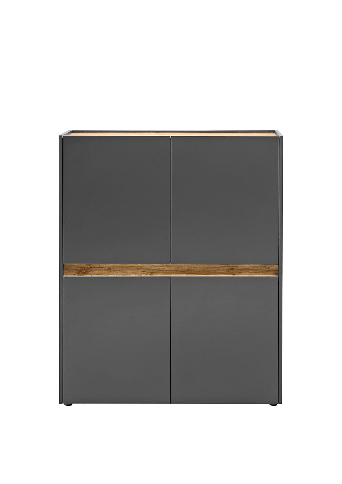 Highboard City Anthrazit matt/Wotan Eiche-Dekor 100x120x40 cm