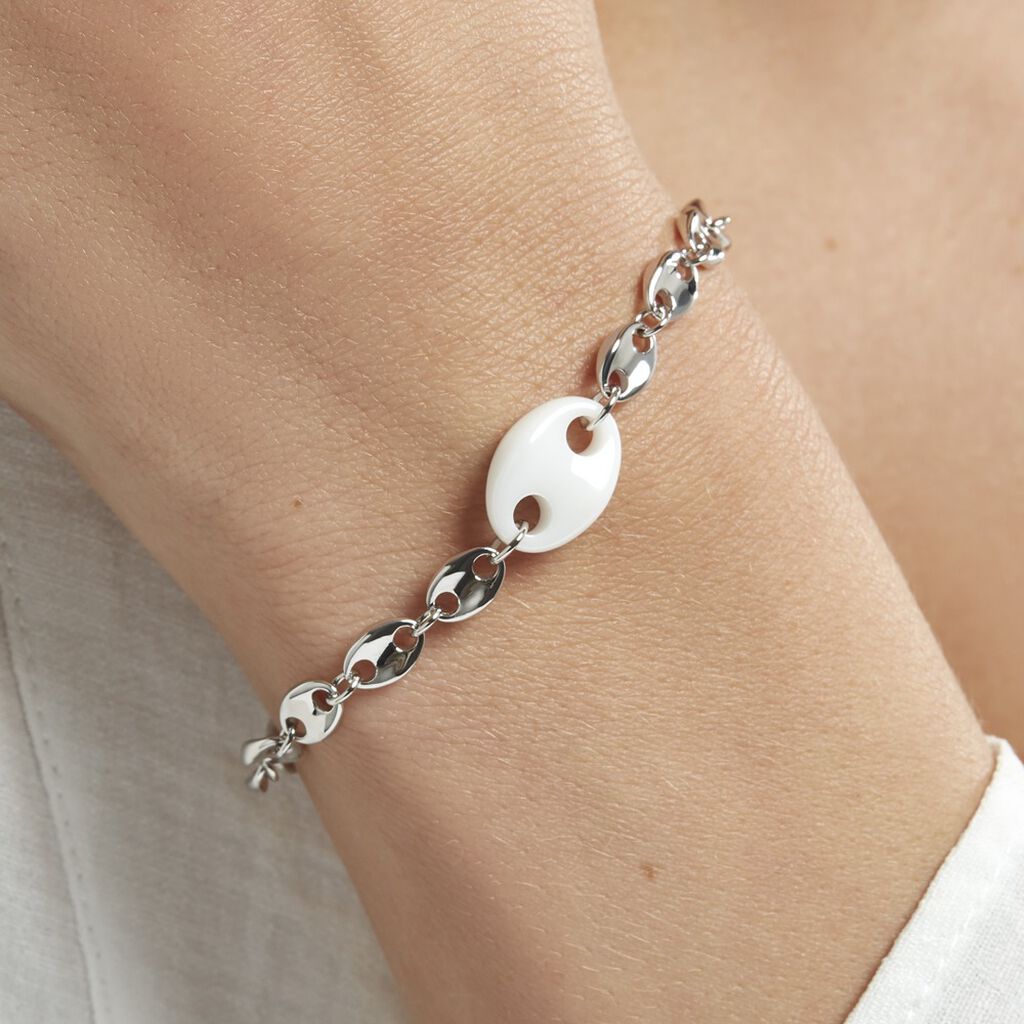 Bracelet Ashoka Argent Blanc Céramique