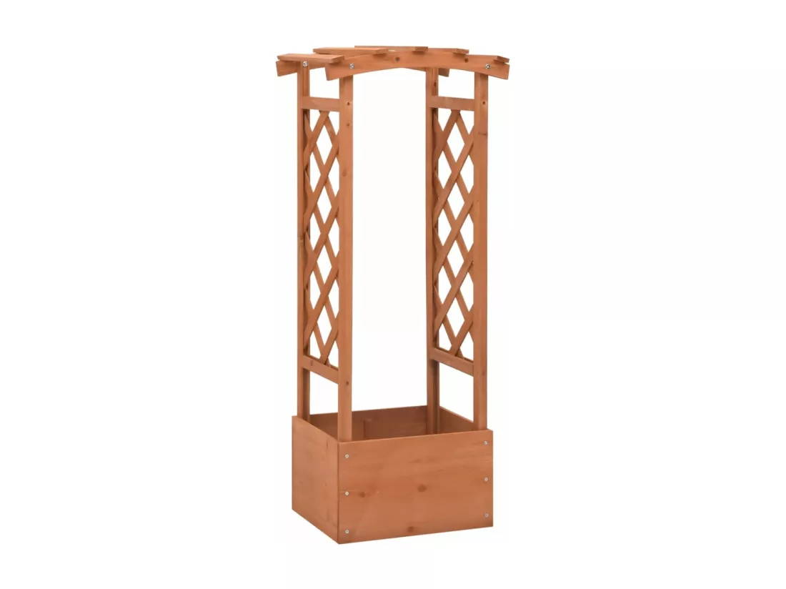 Jardinière à treillis avec arche 49x39x117 cm Bois de sapin