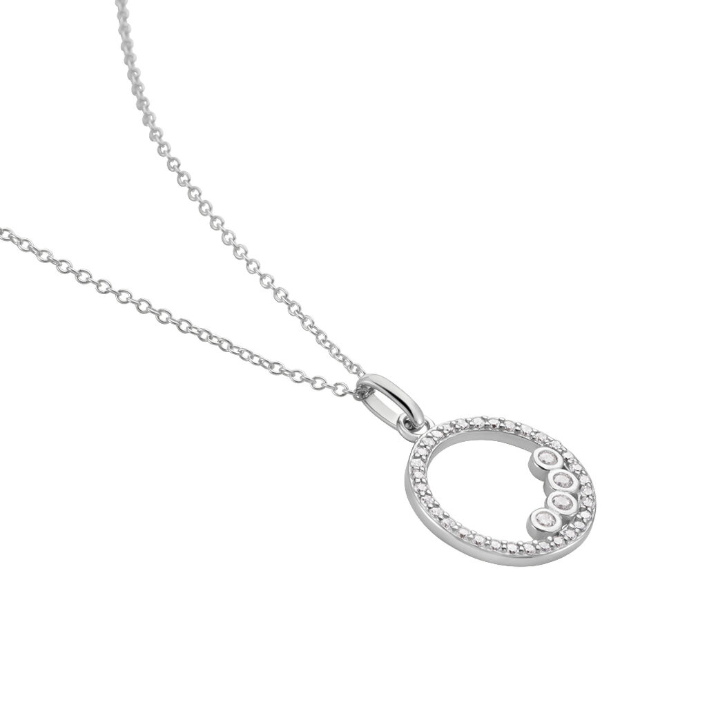 Collier Argent Ursine Oxydes De Zirconium