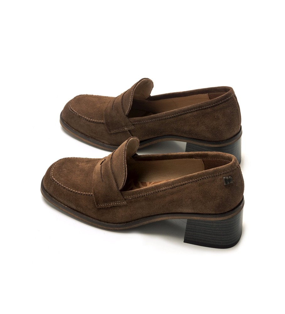 Sapatos de couro marrom Mustang Lys