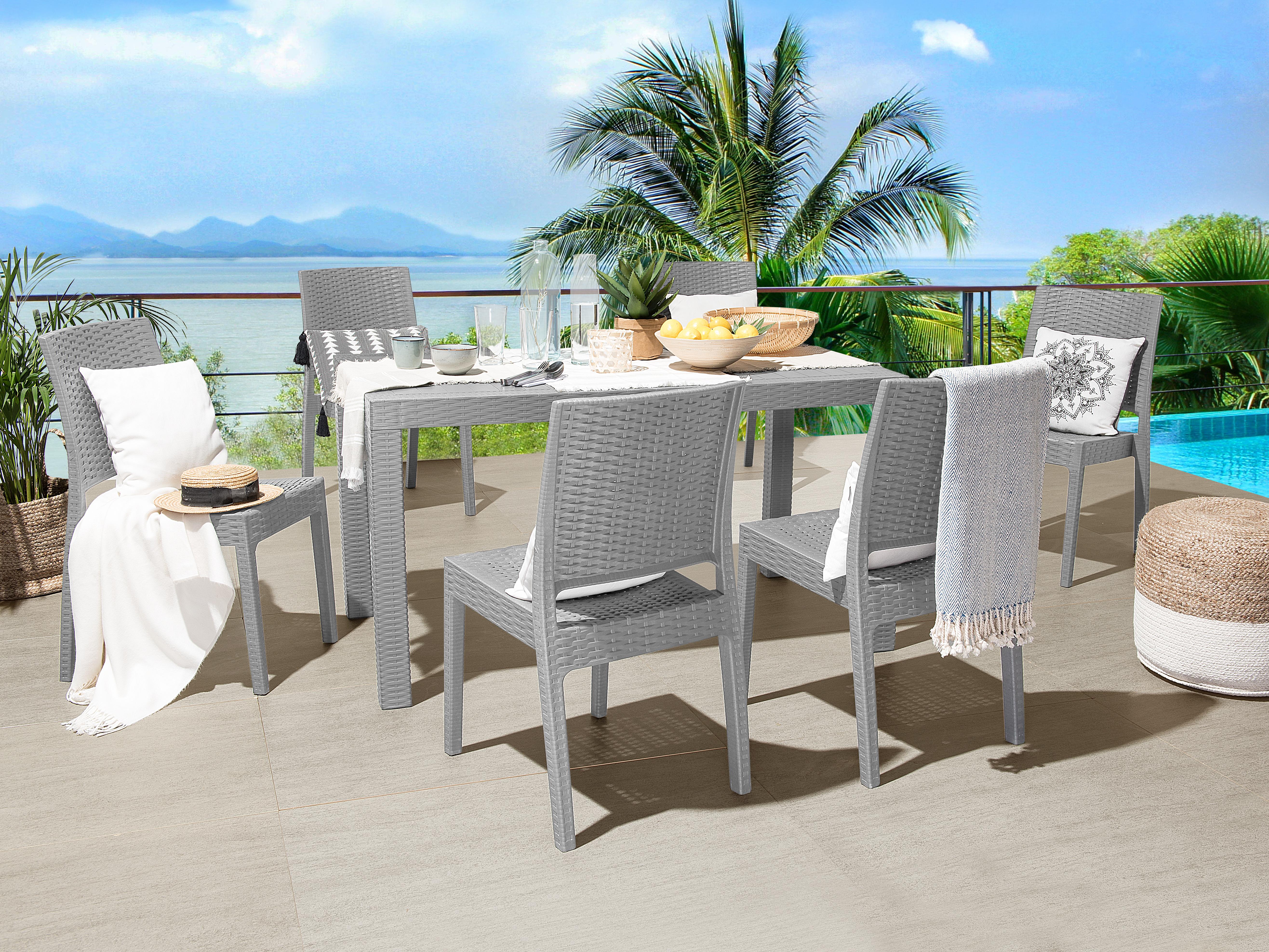 Tuin eettafel FOSSANO 140 cm 80 cm Lichtgrijs