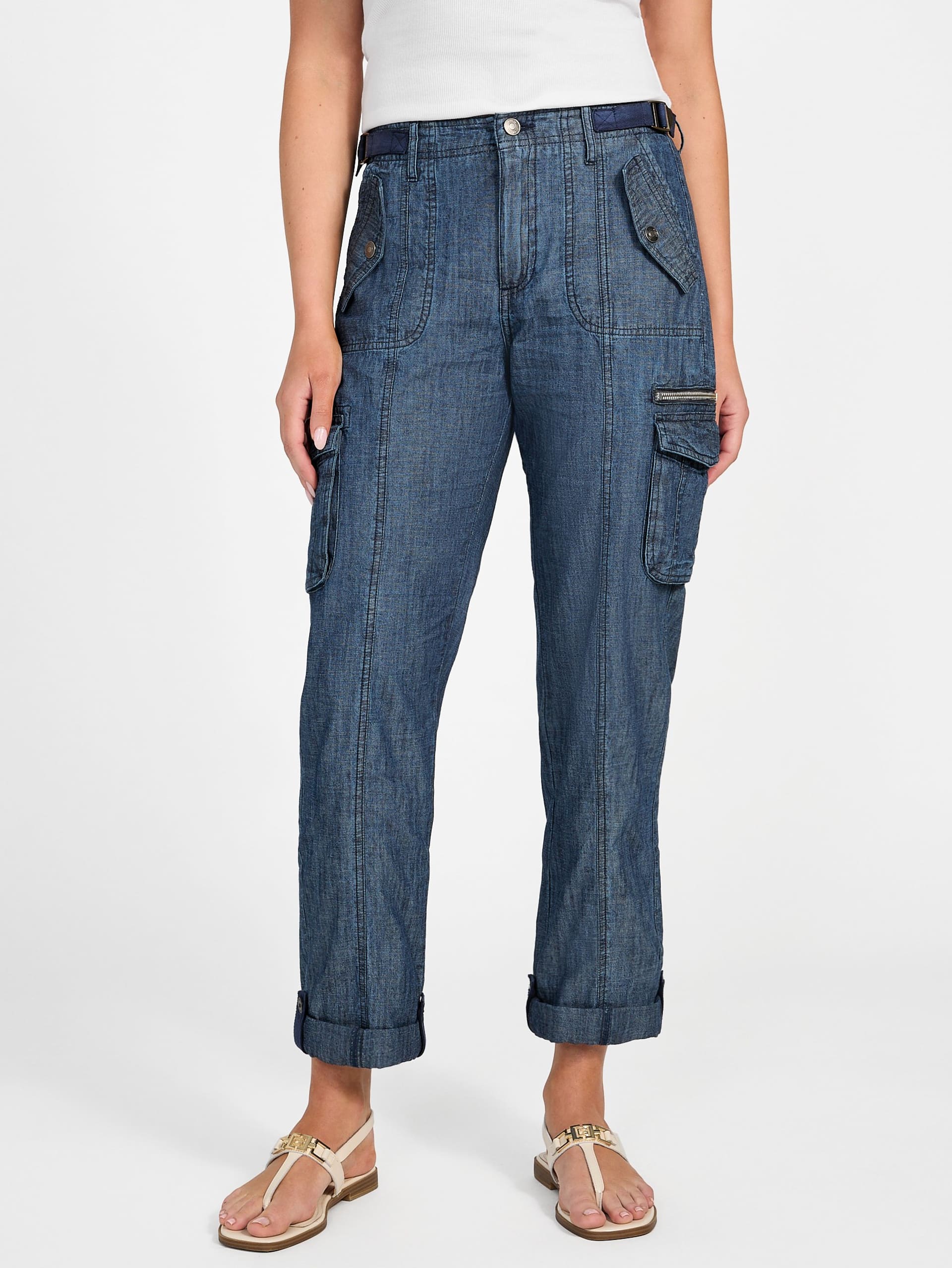 Calça Cargo Nessi em Jeans