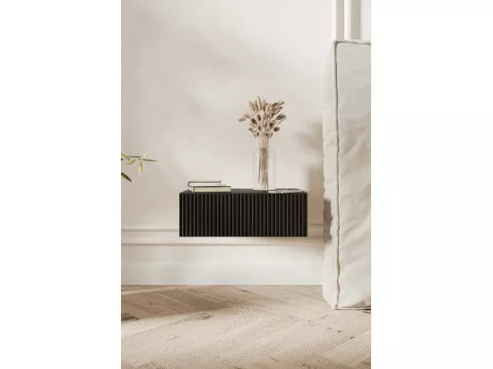 Table de chevet suspendue - 50 cm - noir - VELDIO