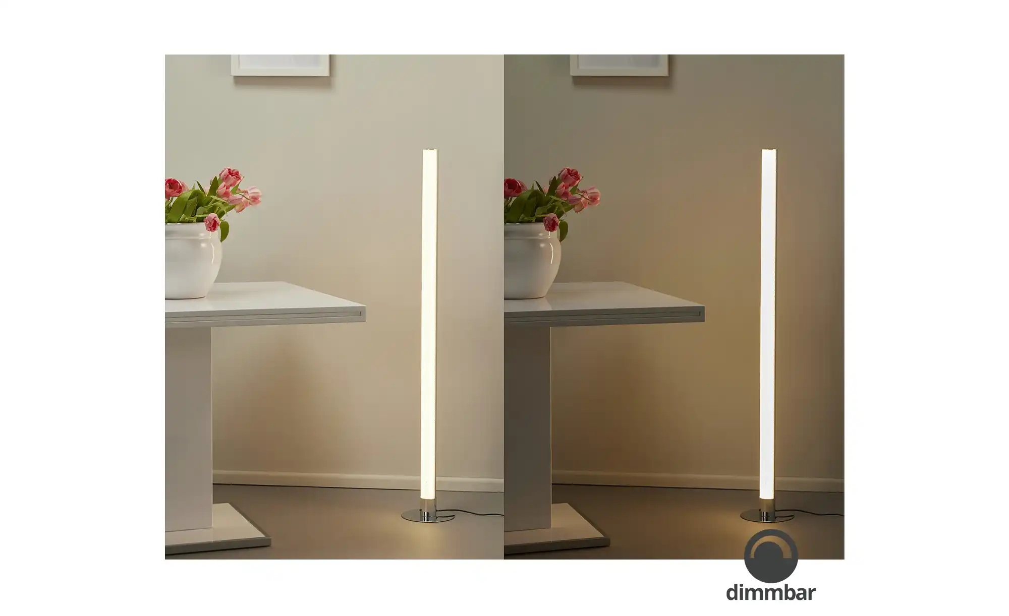 KHG LED-Stehleuchte, 1-flammig, chrom, mit Kristallapplikation