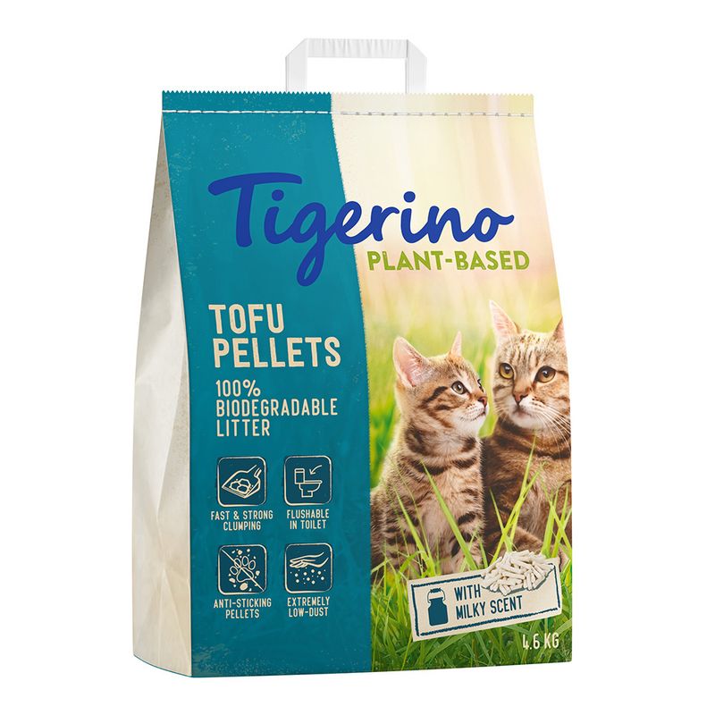 Litière Tigerino Plant-Based Tofu senteur lait ✓ pas cher