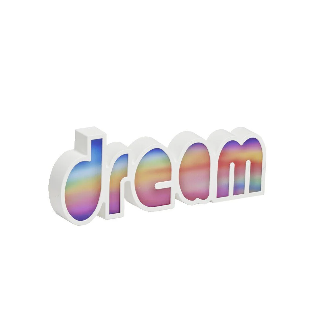 Mot lumineux Dream à poser polypropylène et plastique multicolore